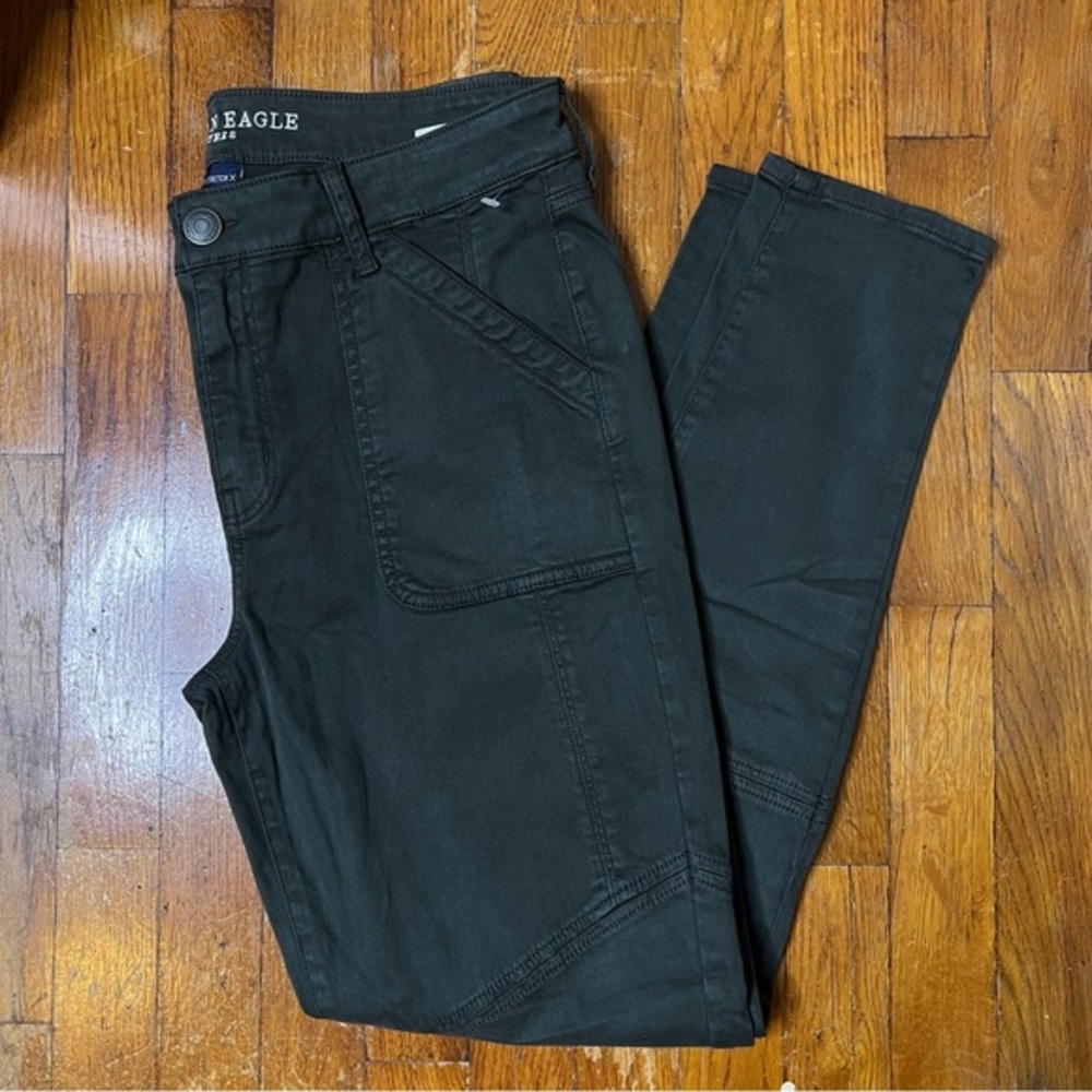 NWOT American Eagle GREEN Super Super Stretch X, Jegging size 14